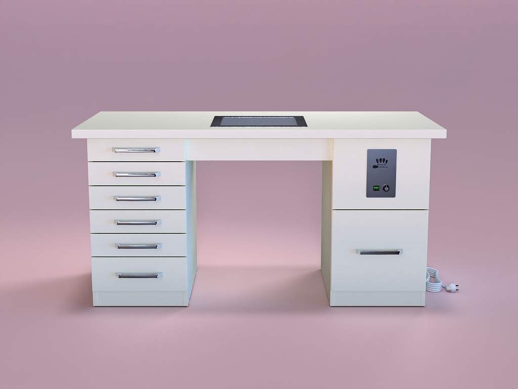 Large Nail Desk Monica With A Built In Nail Dust And Fumes Extractor